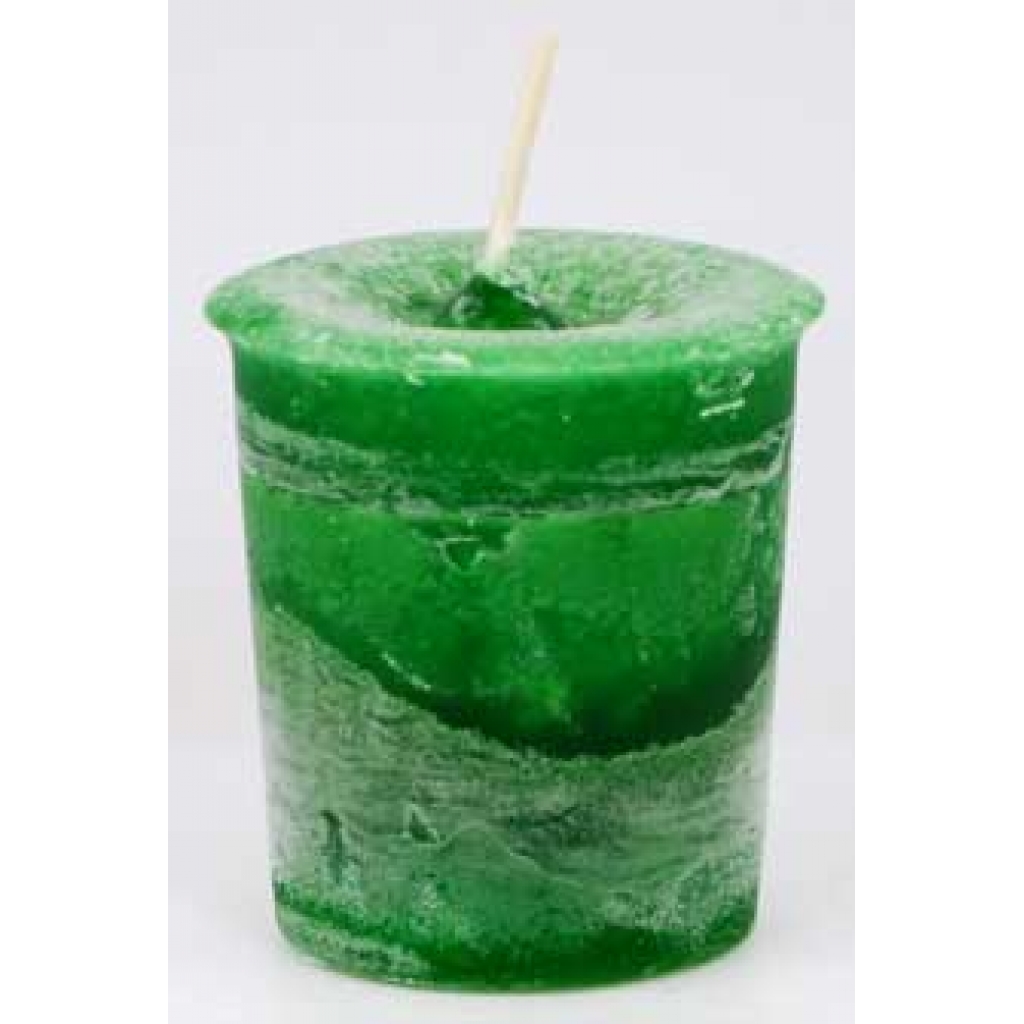 Reiki Charged Money Herbal Votive Candle - Green