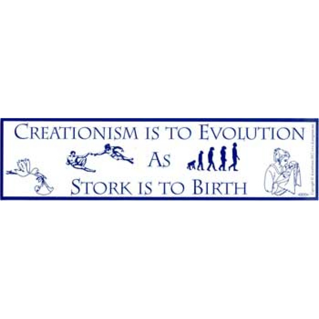 Creationism vs. Evolution Bumper Sticker - Thought Provoking Design