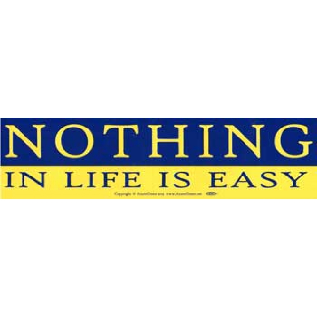 Nothing in Life is Easy Bumper Sticker