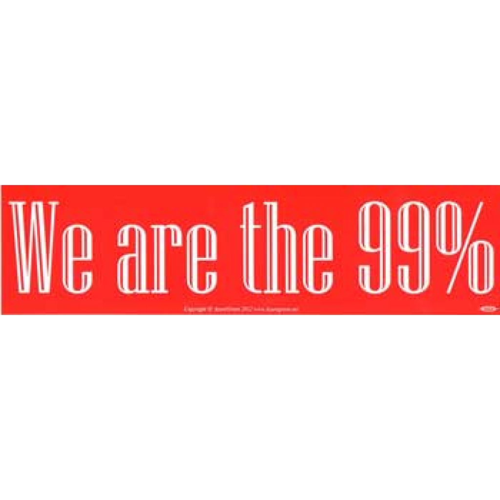 We Are the 99% Bumper Sticker - Statement of Solidarity