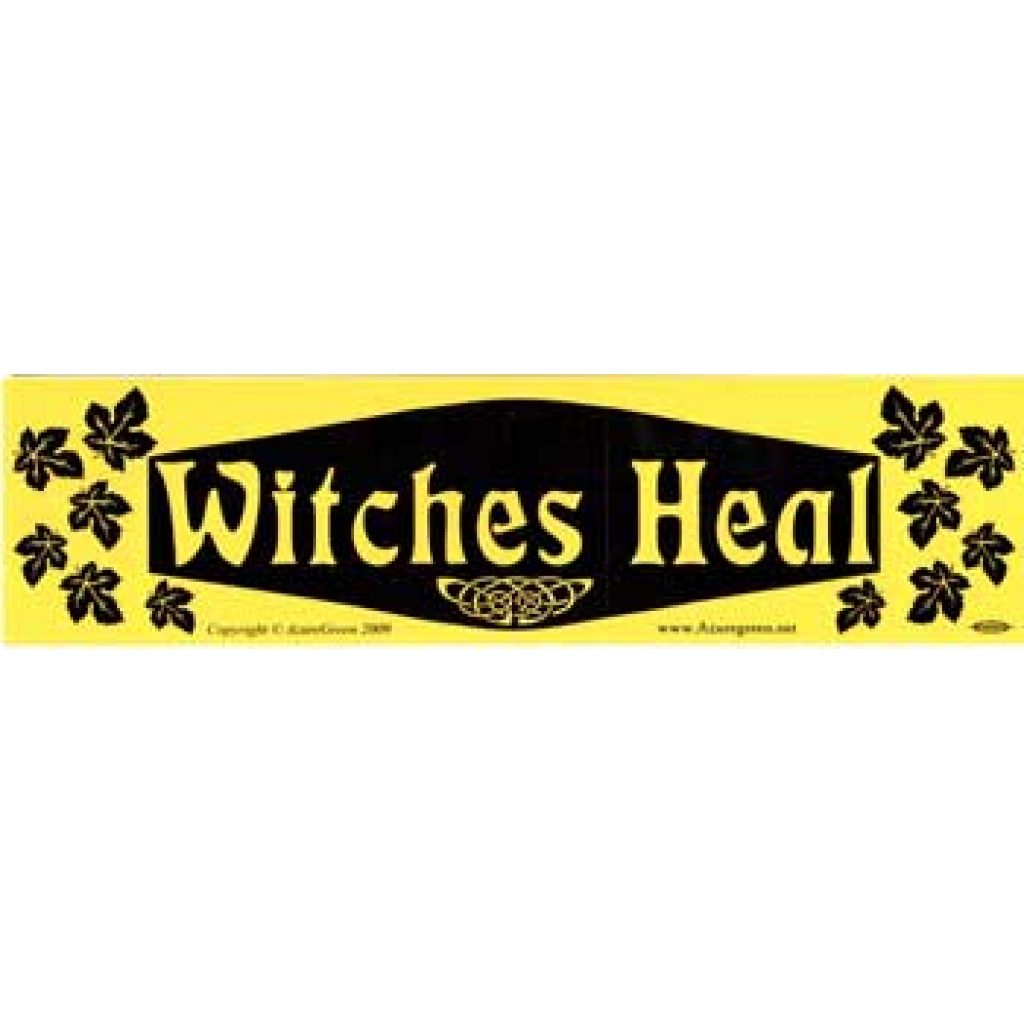 Witches Heal Bumper Sticker Featuring Celtic Knot Design