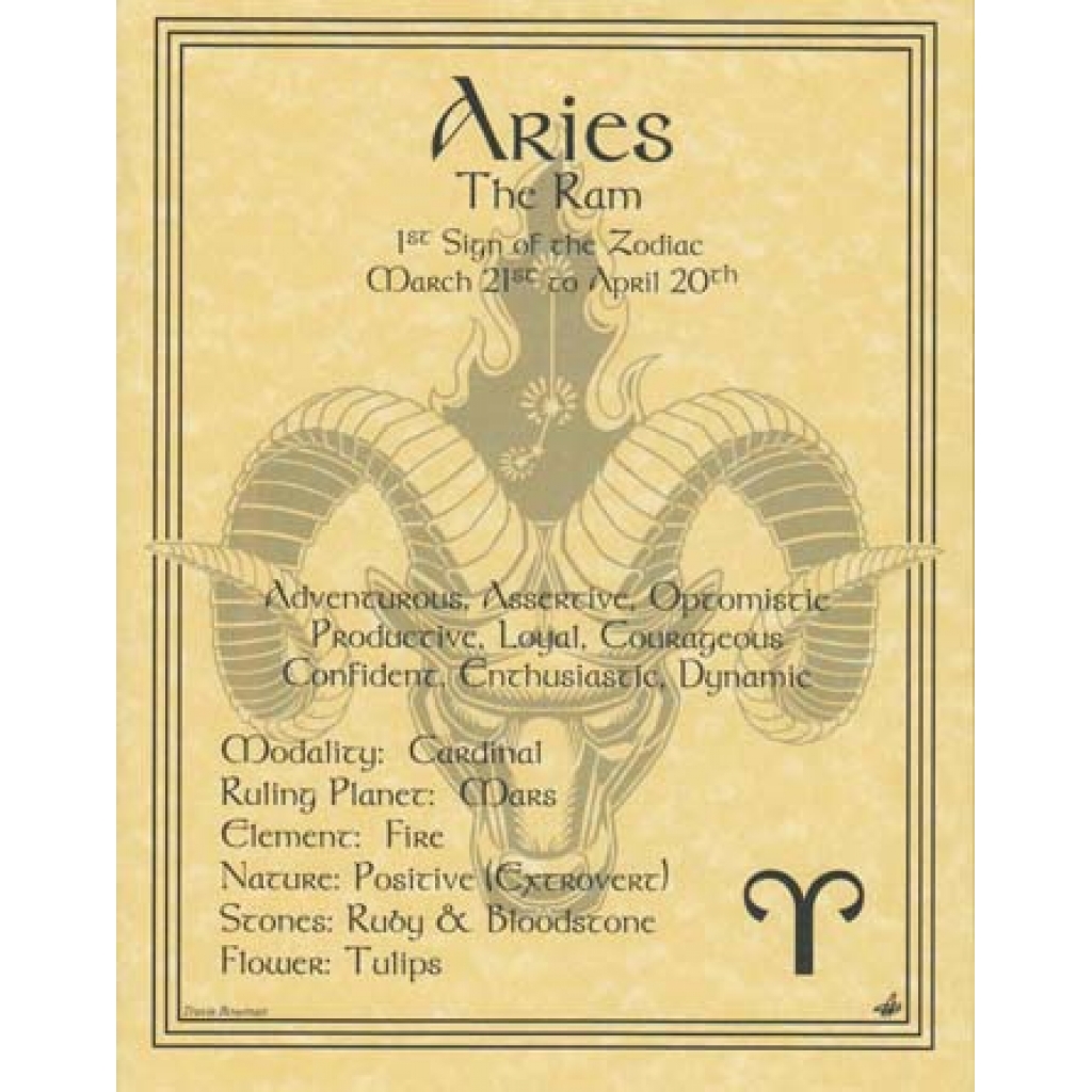 Aries Zodiac Poster - 8.5