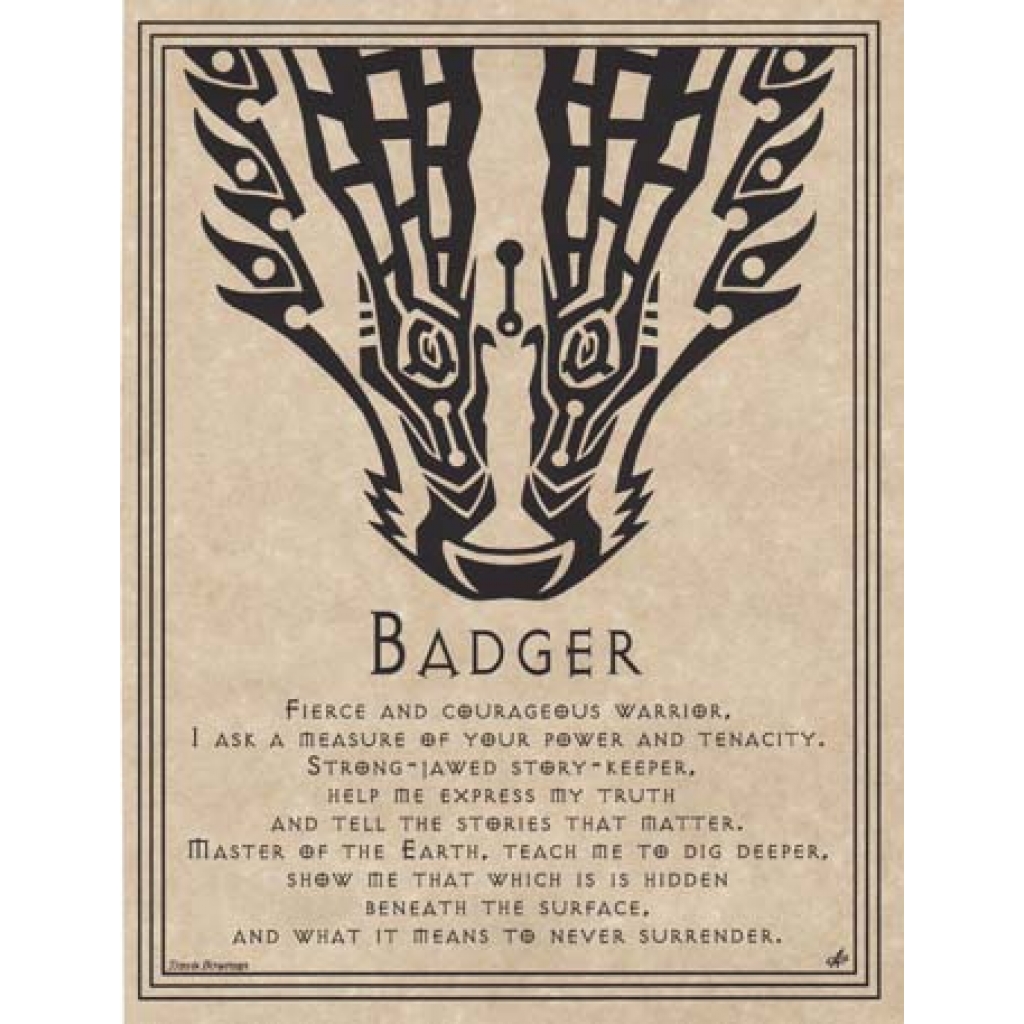 Badger Prayer Poster - Spiritual Inspiration