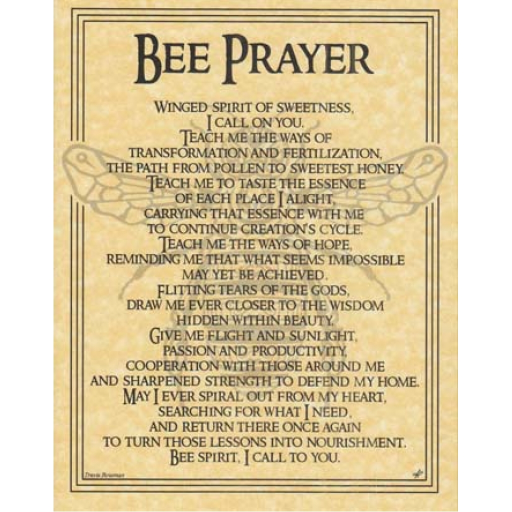 Bee Prayer Poster - Honoring the Spirit of the Bee