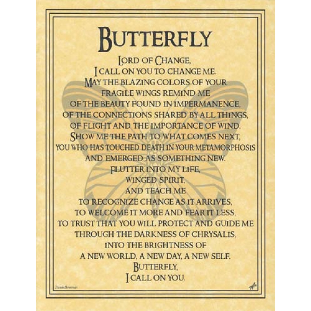 Butterfly Prayer Poster - Spiritual Artwork