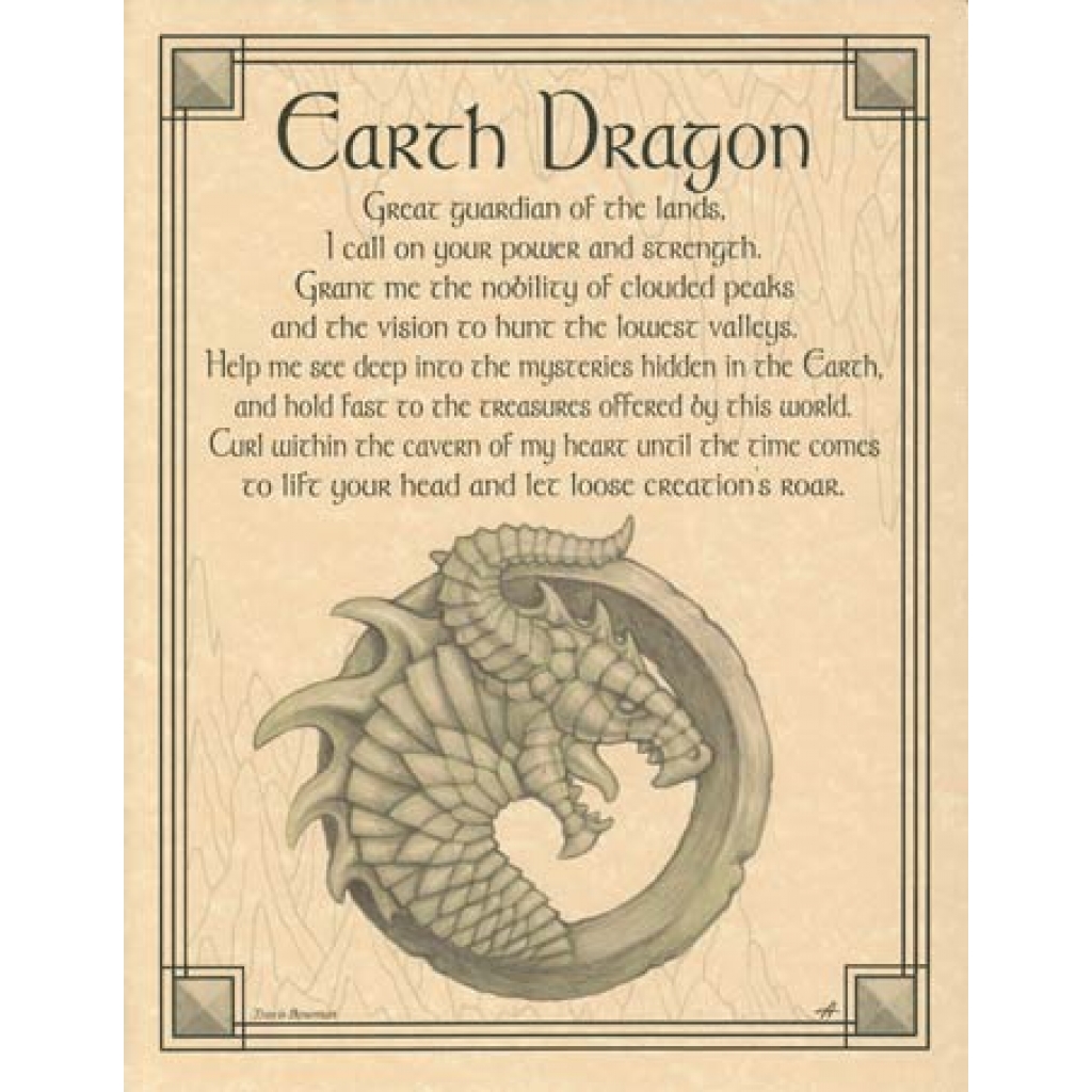 Earth Dragon Poster - Spiritual Guardian Artwork