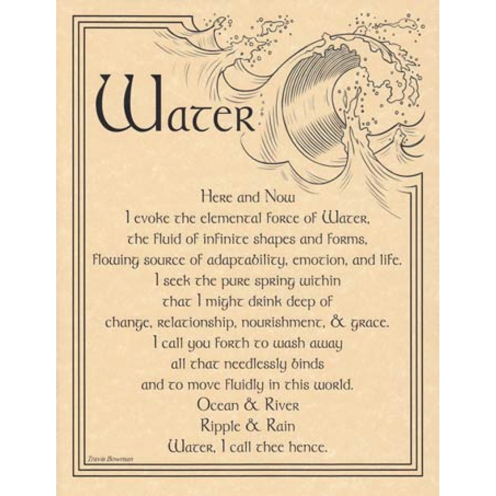 Water Evocation Poster for Ritual Practice