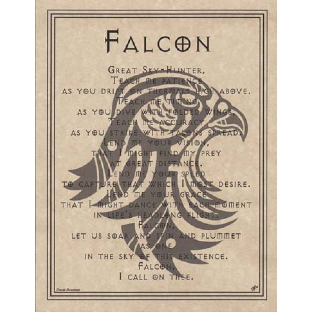 Falcon Prayer Poster - 8 1/2