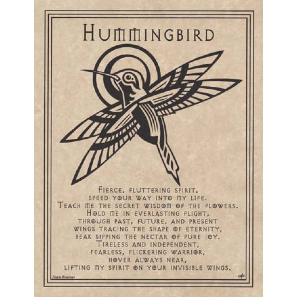 Hummingbird Prayer Poster for Positive Vibes