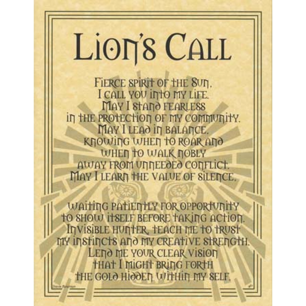 Lion Prayer Poster - Spirit of the Lion