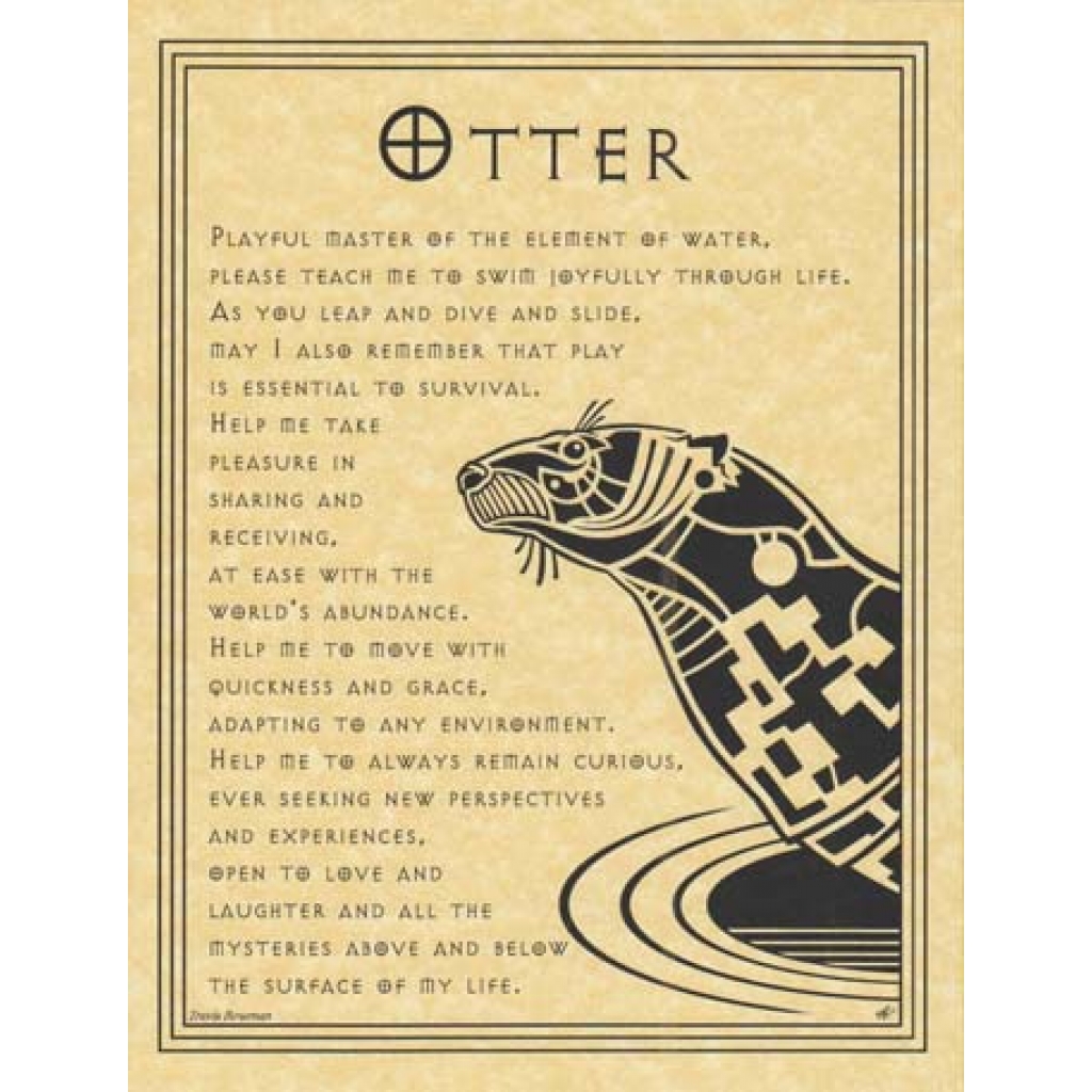 Otter Prayer Poster for Spiritual Guidance