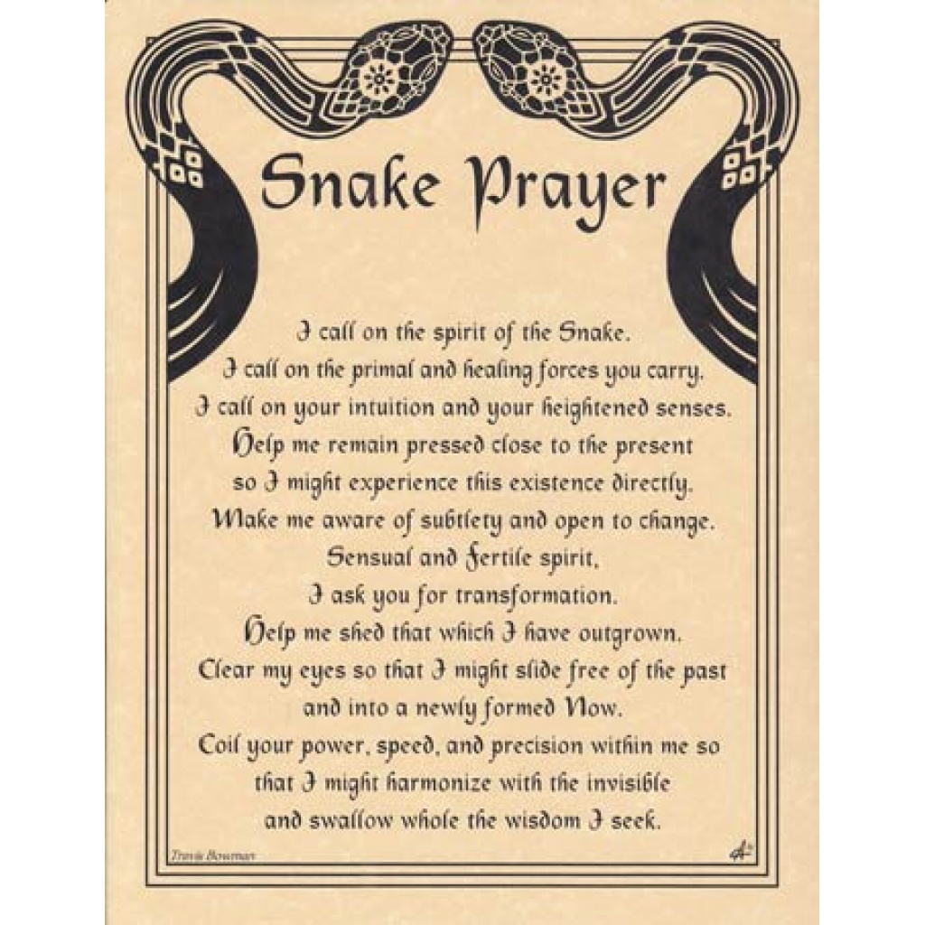 Snake Prayer Poster - Invoking the Spirit of Snake