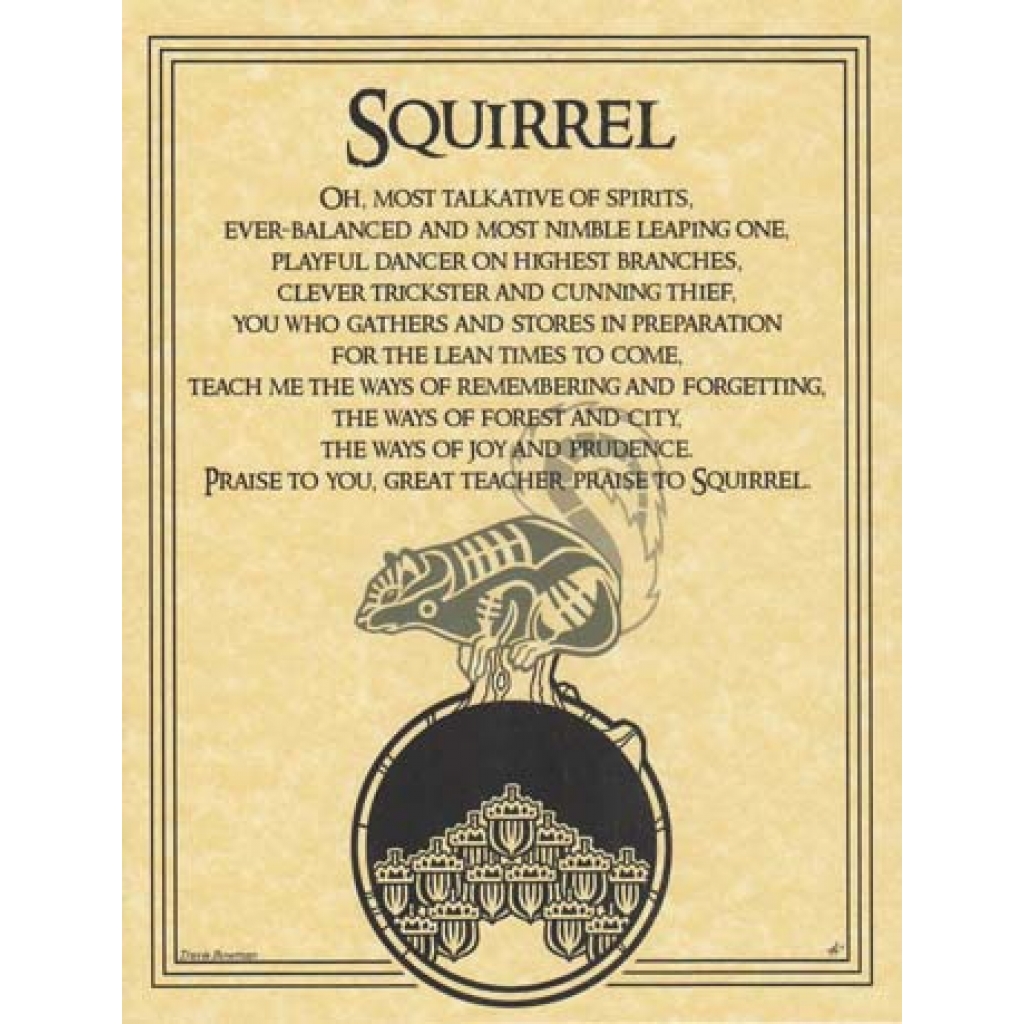 Squirrel Prayer Poster - Celebrate Nature's Wisdom