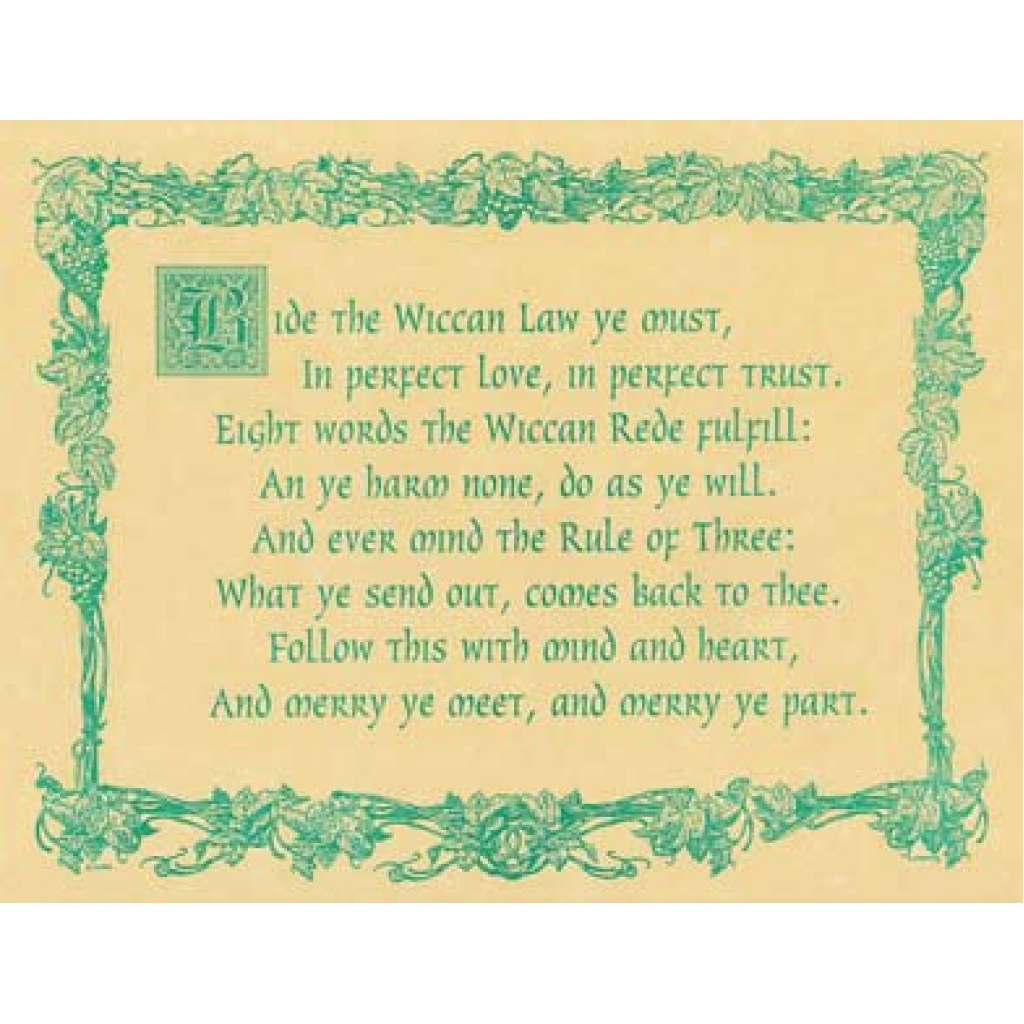 Wiccan Rede (Law) Poster - 8 1/2