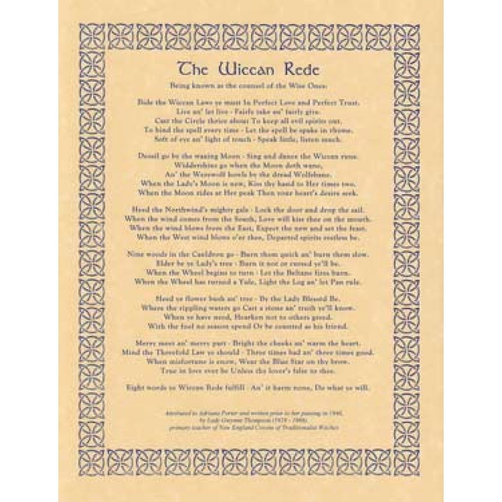 Wiccan Rede Poem Poster