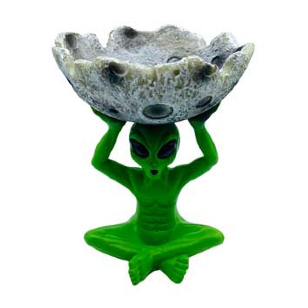 Alien Holding Moon Ashtray: A Celestial Keepsake