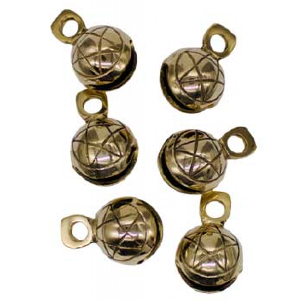 Set of 6 Pentagram Brass Bells (1 1/8