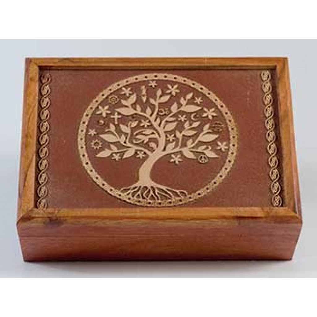 Acacia Wood Tree of Life Box - Elegant Storage