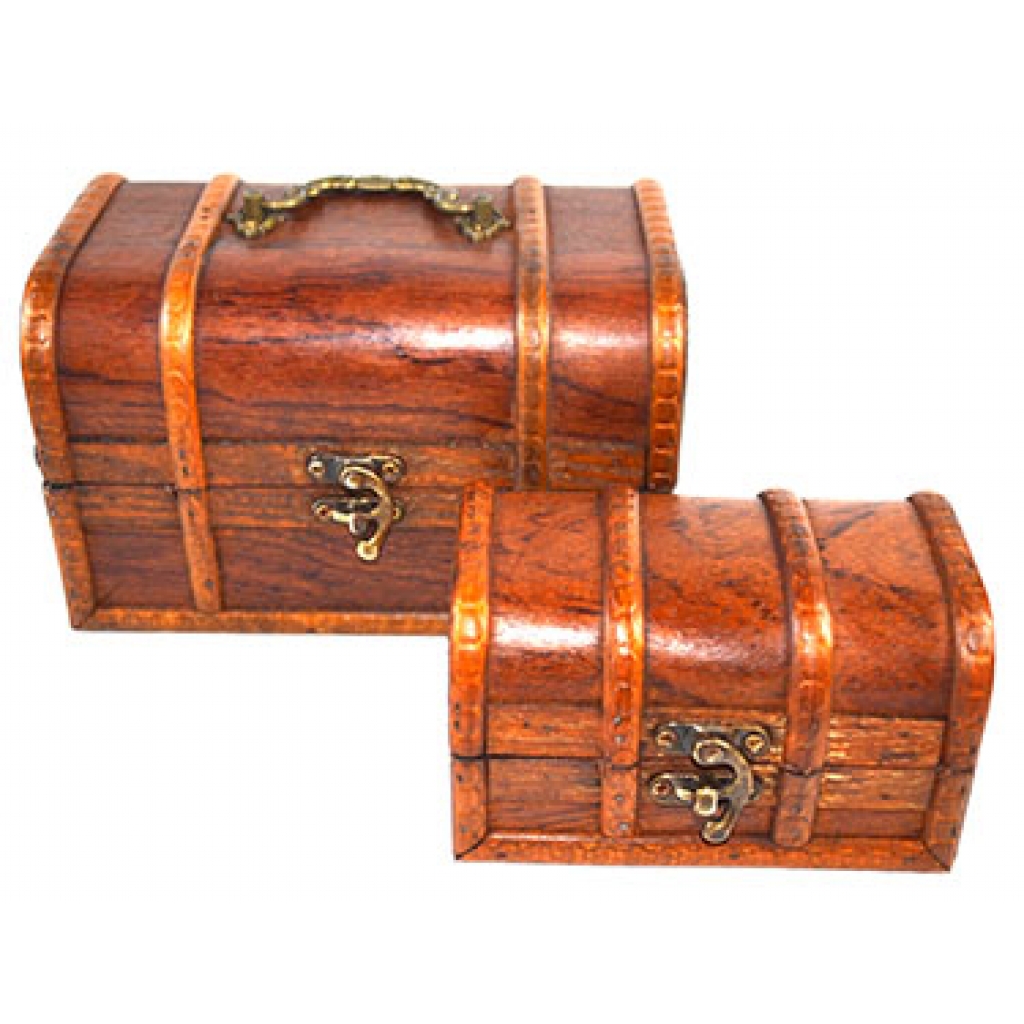 Charming Set of 2 Antique Wooden Boxes