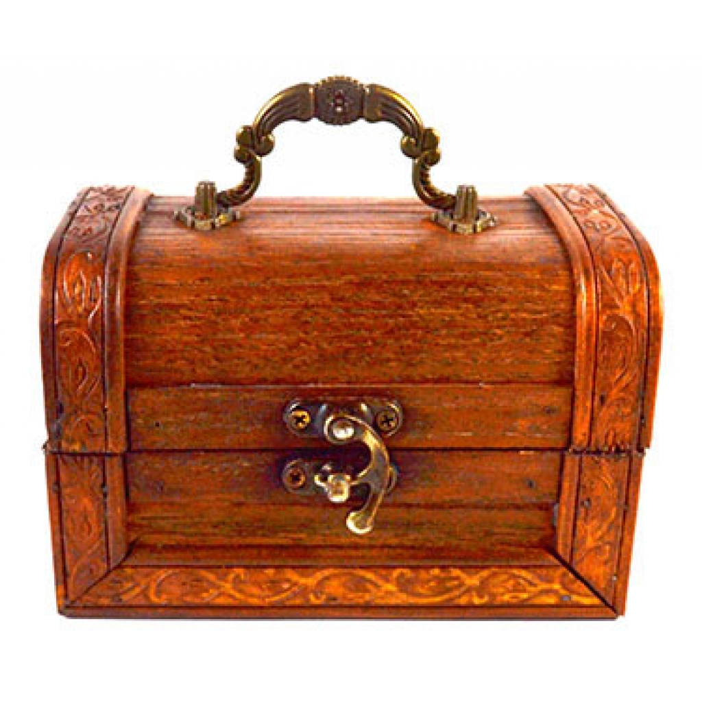 Charming Antique Wooden Box - Vintage Trunk Design