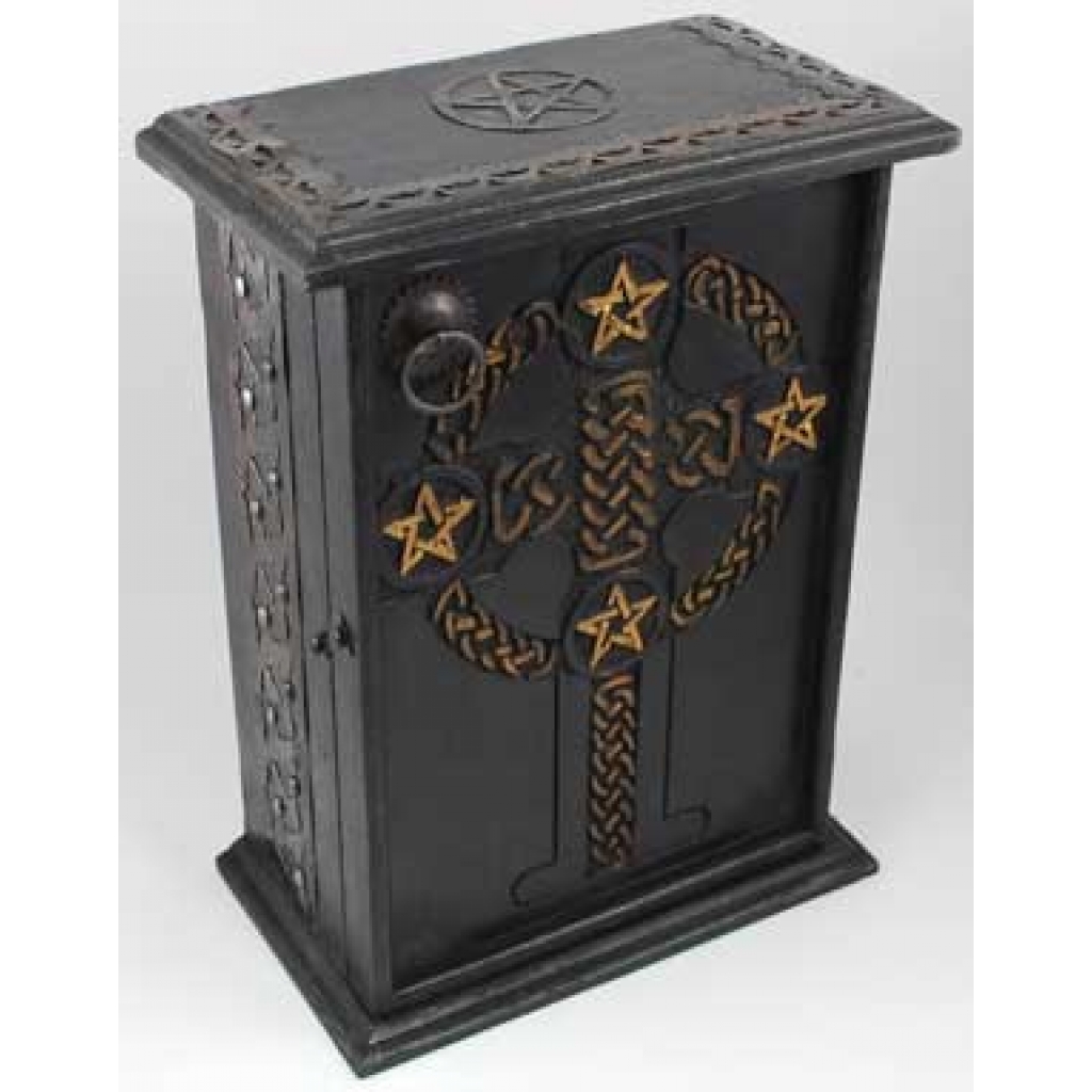 Pentagram & Celtic Cross Altar Cupboard