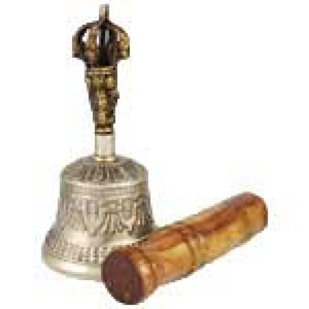 Bronze Tibetan Hand Bell & Puja Stick (5