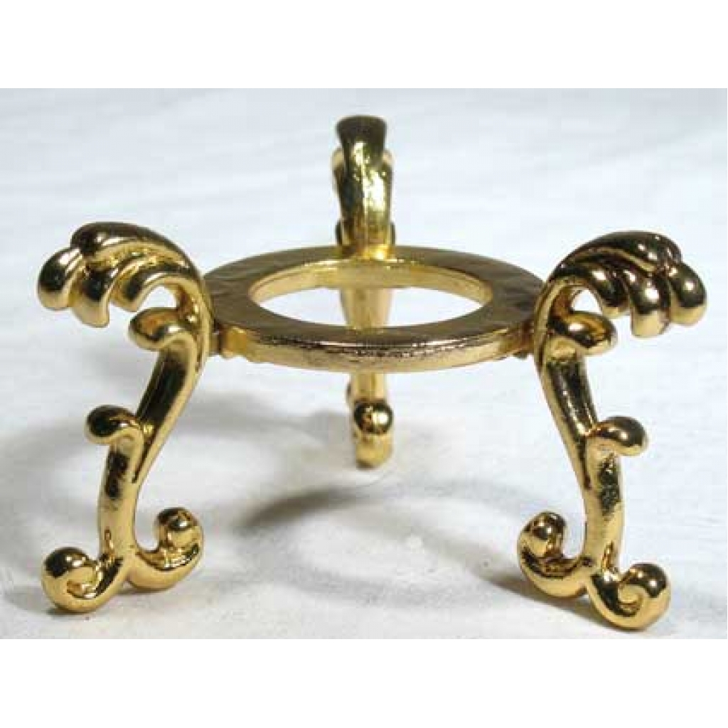 Gold Plated Flower Gazing Ball Stand - Elegant Display