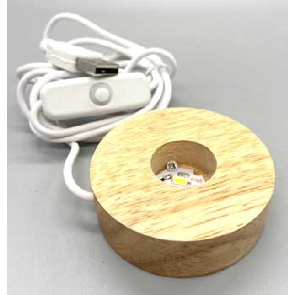 Wooden Light Stand with USB