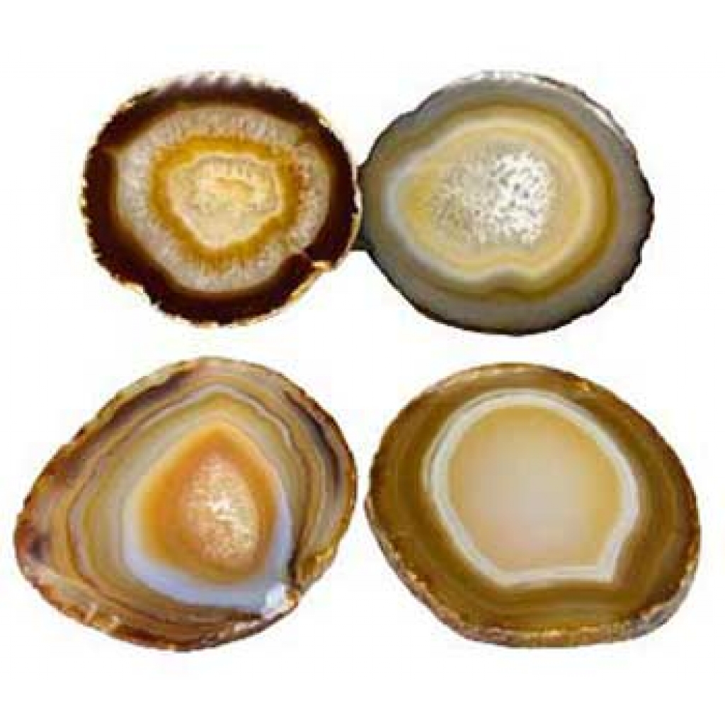 Set of 4 Unique Agate Altar Tiles for Decoration and Use