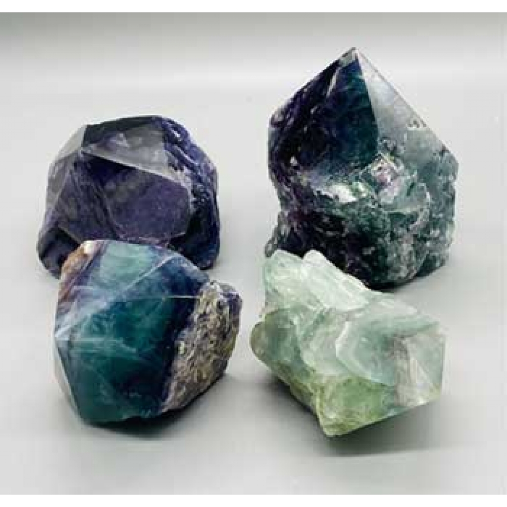 ~7 lbs Flat of Classy Polished Fluorite - Healing Stones