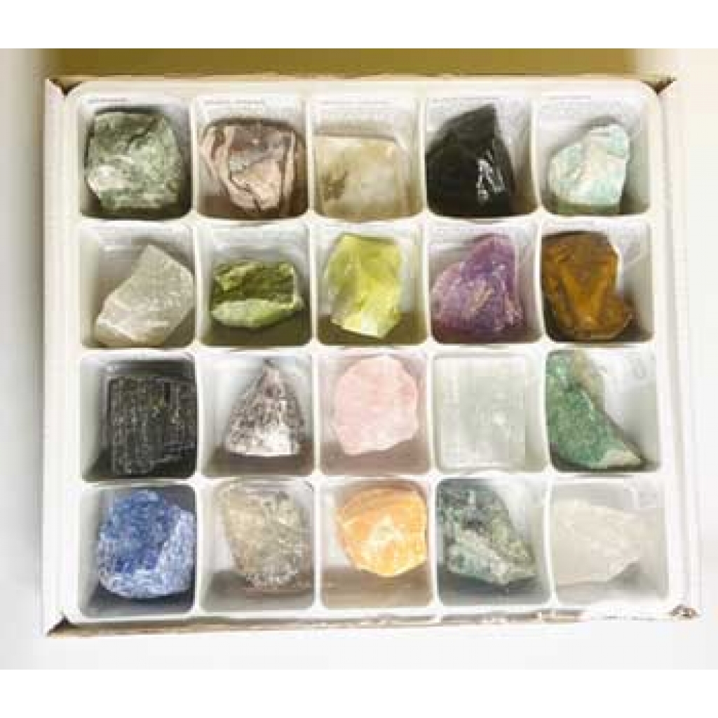 Flat of Mixed Minerals (20 Pieces) for Collectors