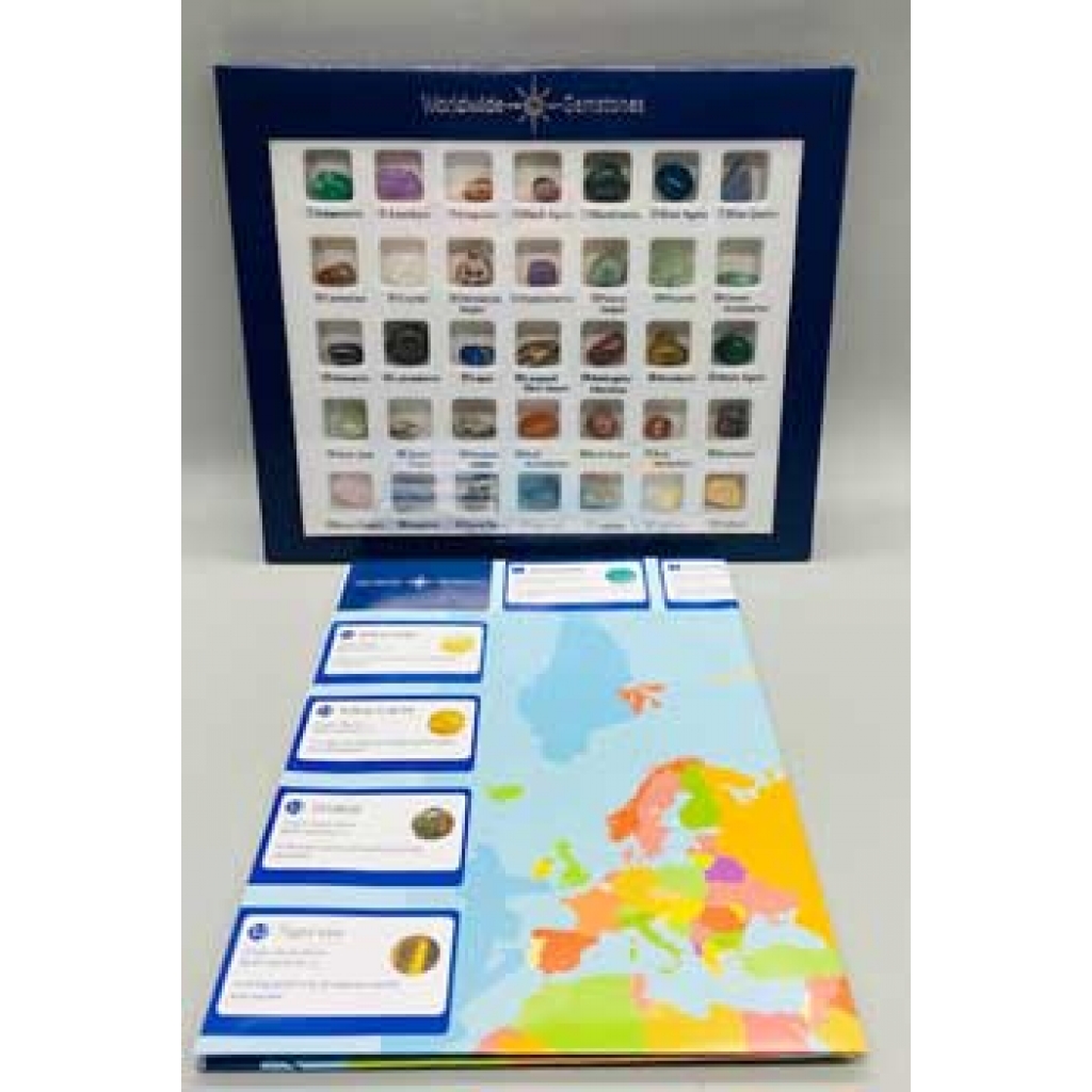 35 Varieties of Semi-Precious Stones Collection with Origin Map