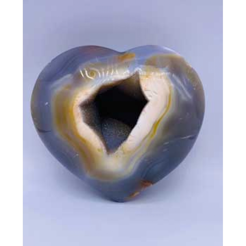 XX-Large Heart Puffed Druze Agate - Unique Collection