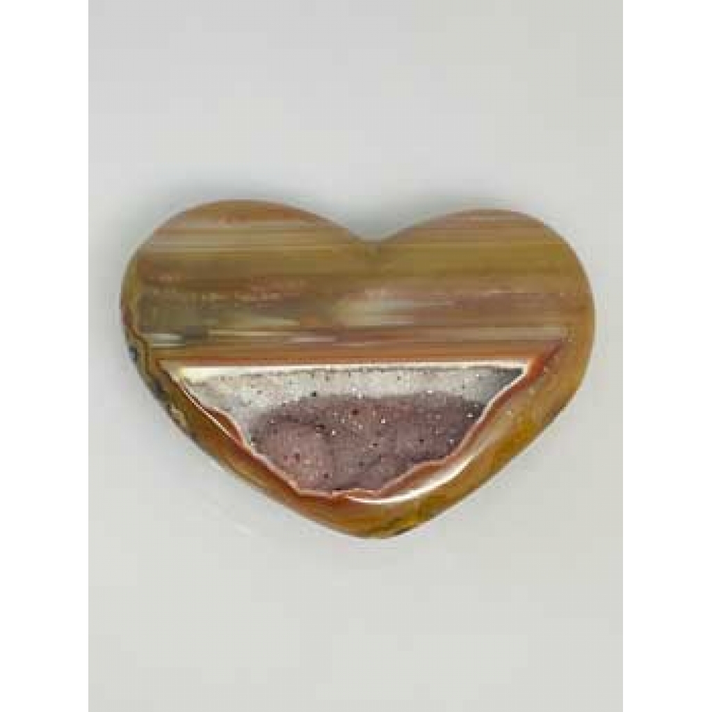 Small Heart Puffed Druse Agate