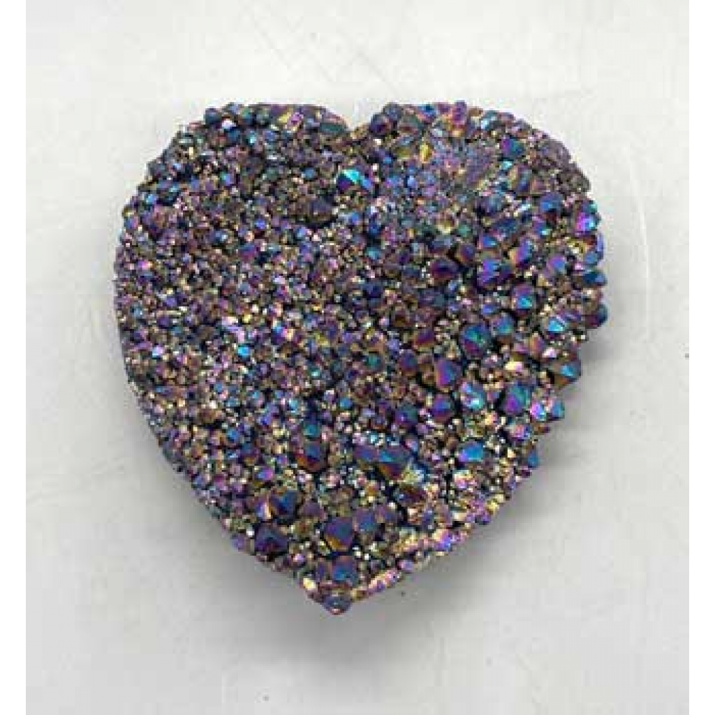 .8#+ Black Rainbow Druse Heart - Sparkling Beauty