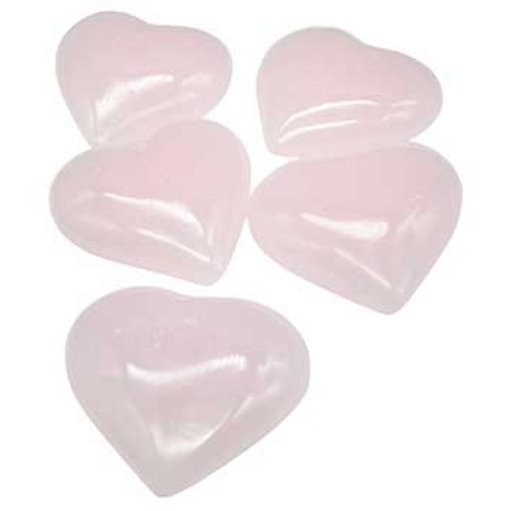 Set of 5 Pink Calcite Hearts - Polished and Soothing Stones