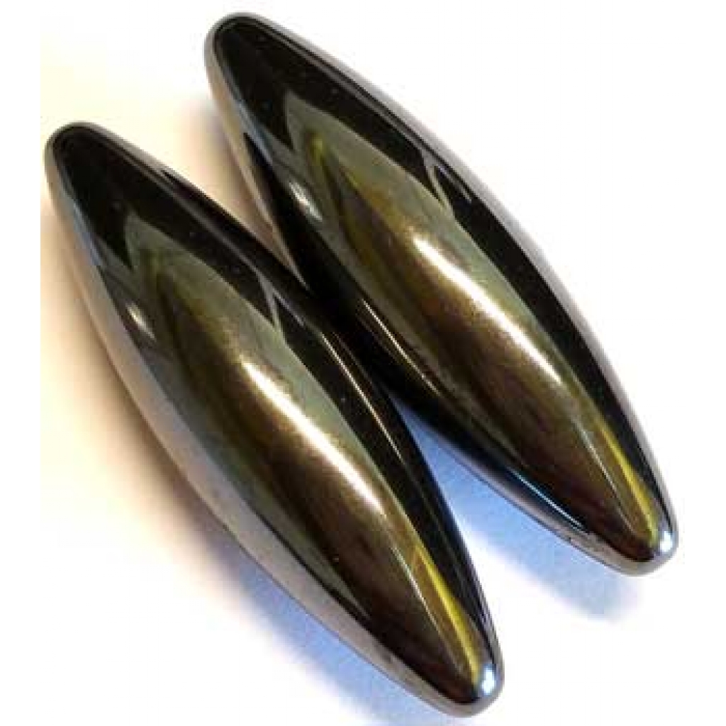 Set of 2 Magnetic Hematite Ovals - Energy Healing