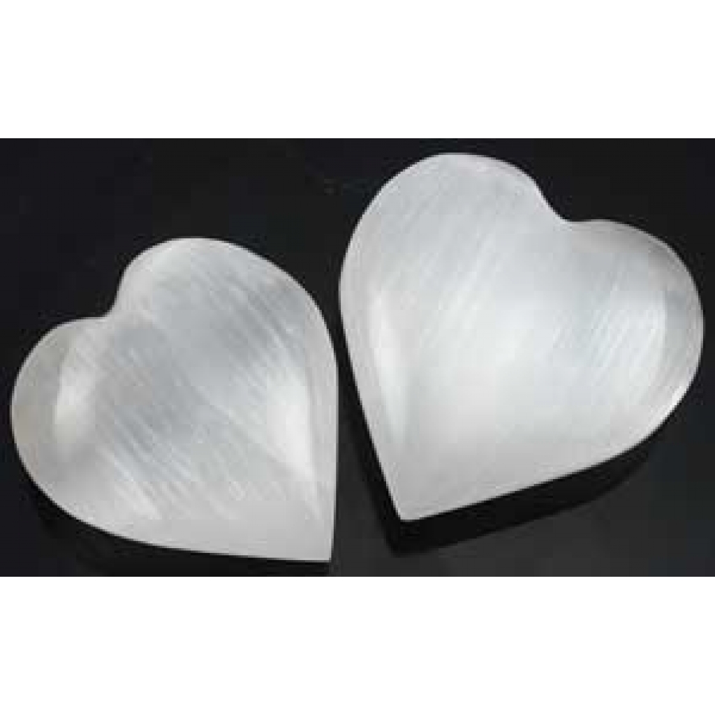 White Selenite Heart - 1 1/4