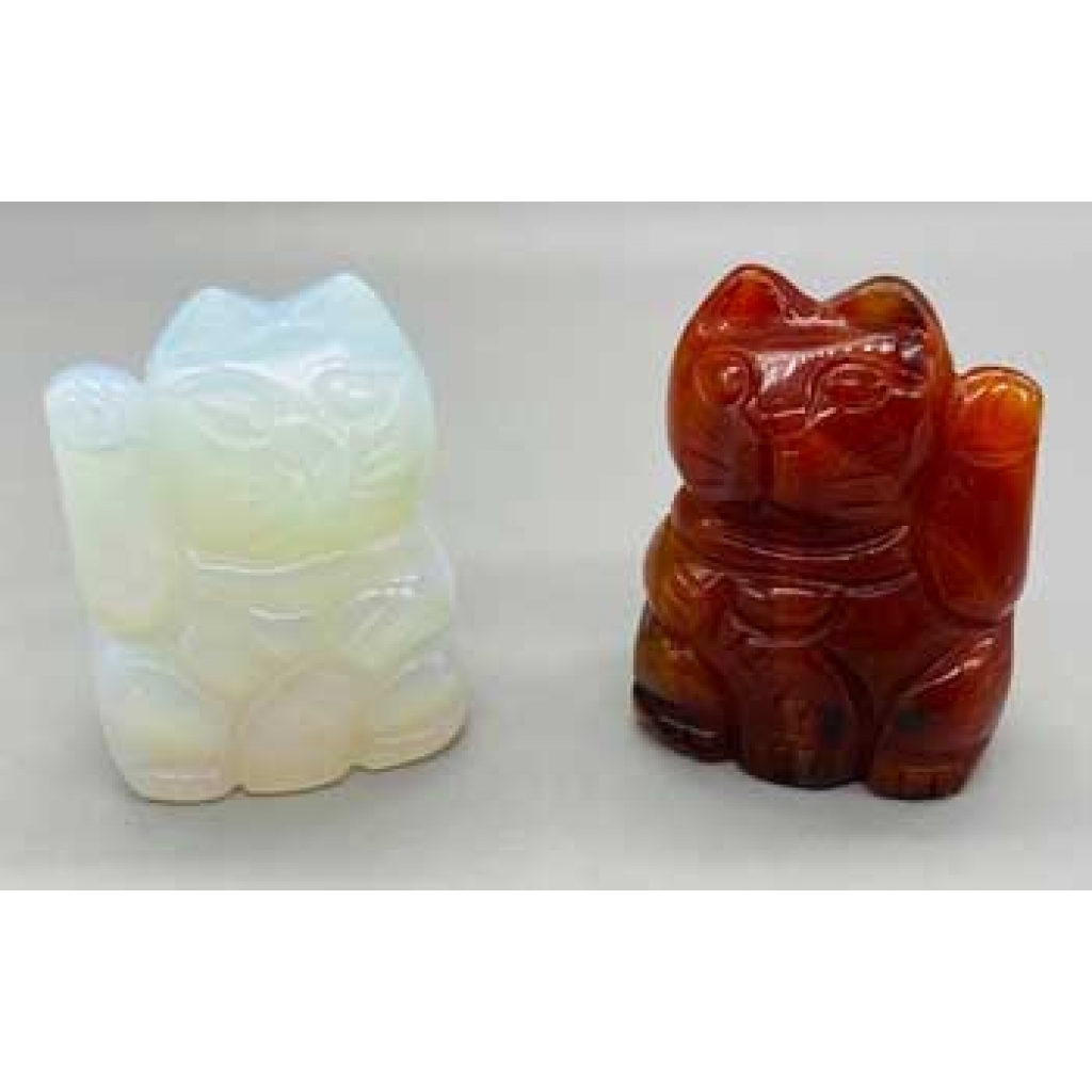 Set of 2 Manekineko Good Luck Figurines