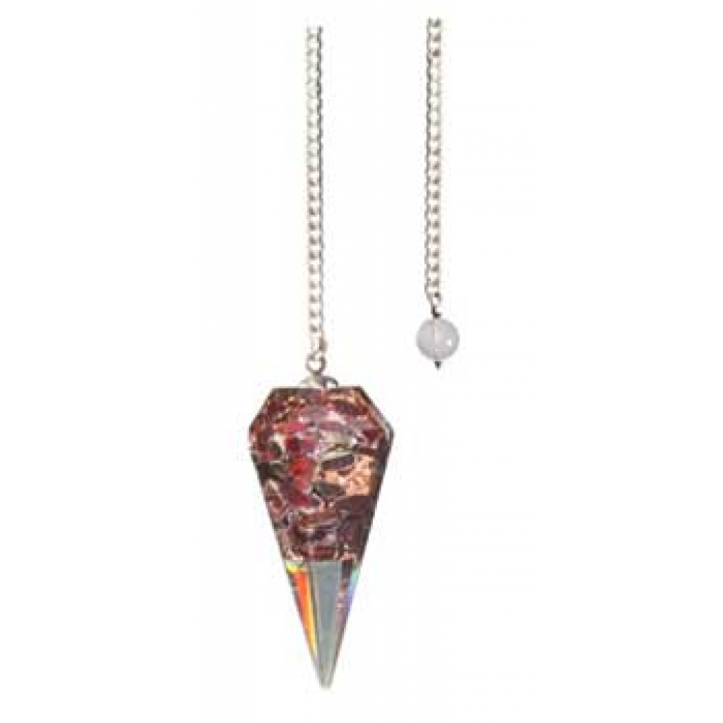 6-Sided Garnet Orgone Pendulum - Energy Healer