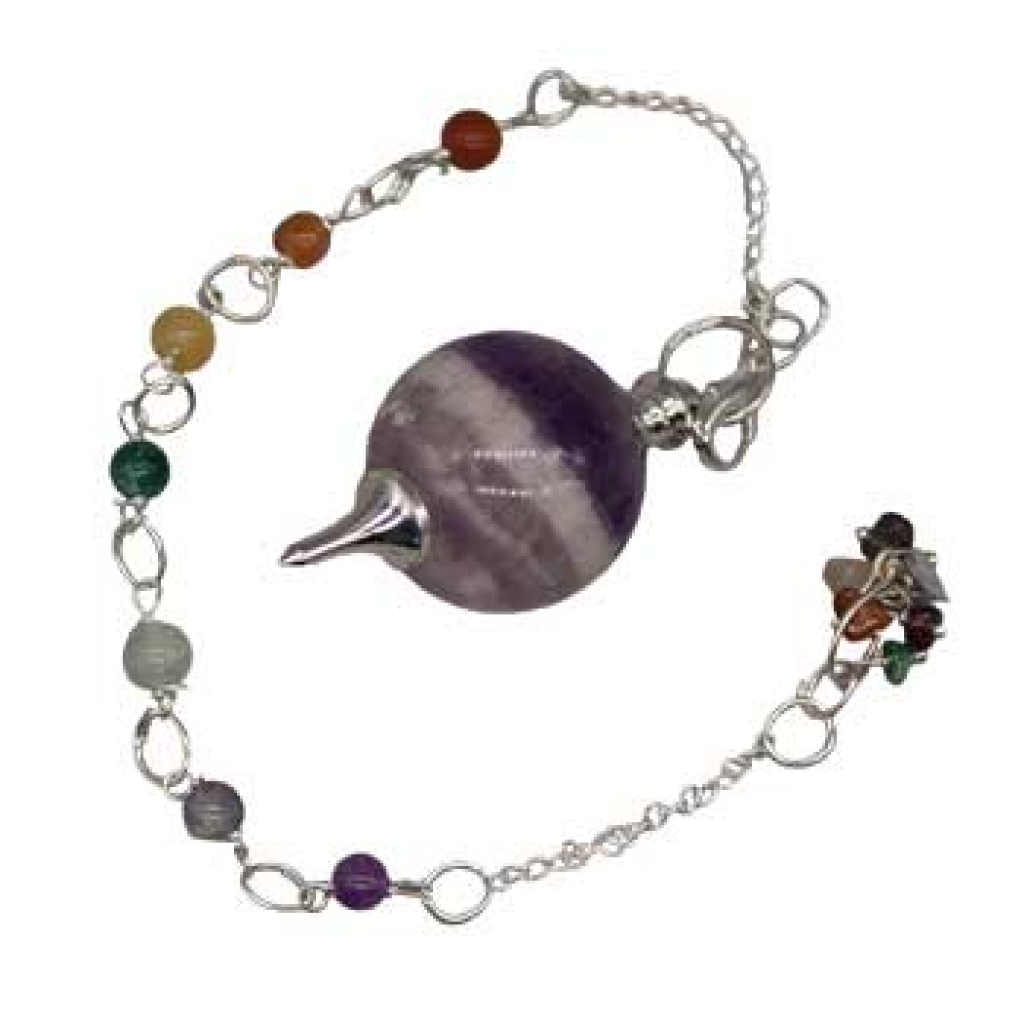 7 Chakra Amethyst Ball Pendulum for Spiritual Guidance