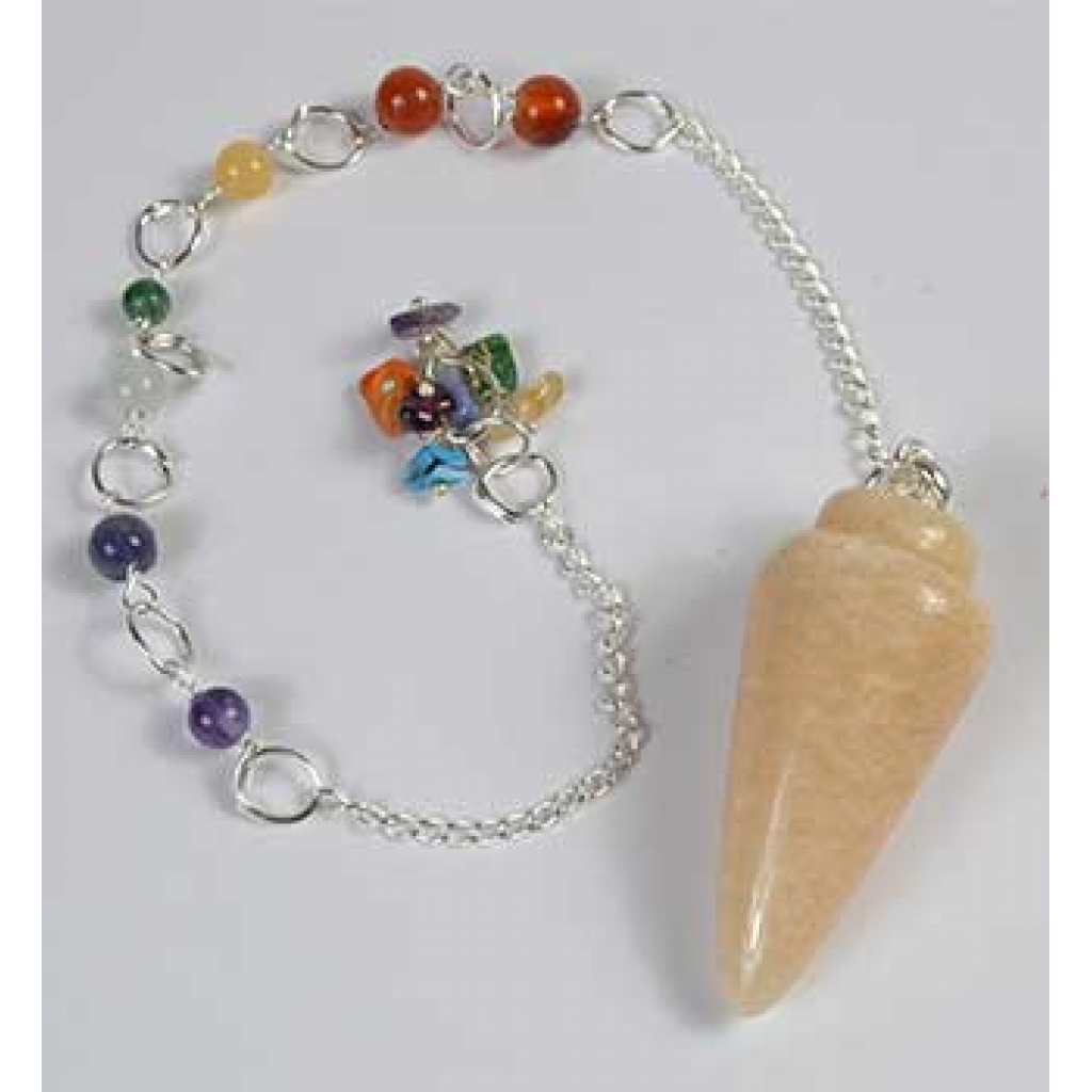 Peach Moonstone 7 Chakra Pendulum