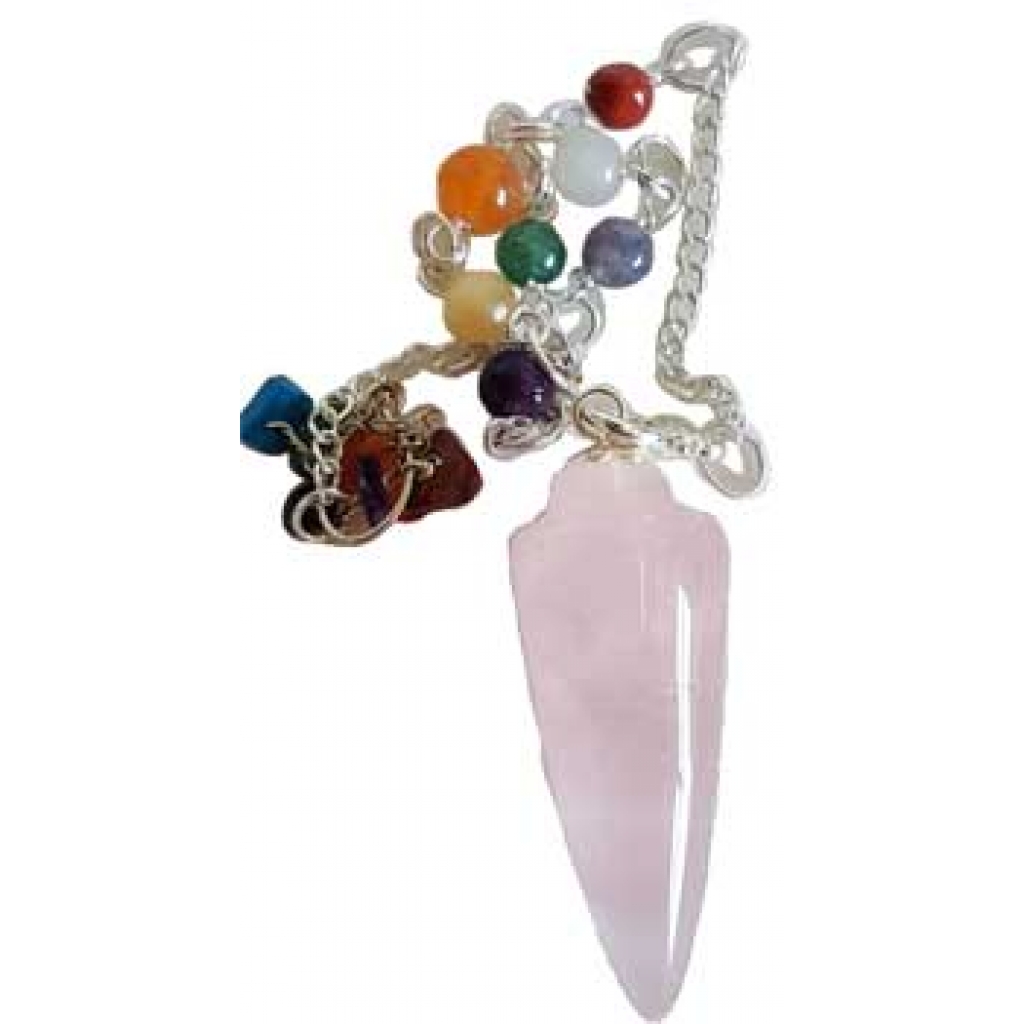 Rose Quartz 7 Chakra Pendulum for Love and Spiritual Alignment