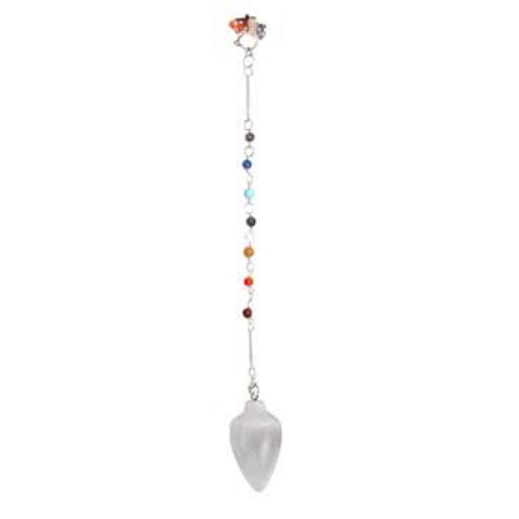 Selenite 7 Chakra Pendulum