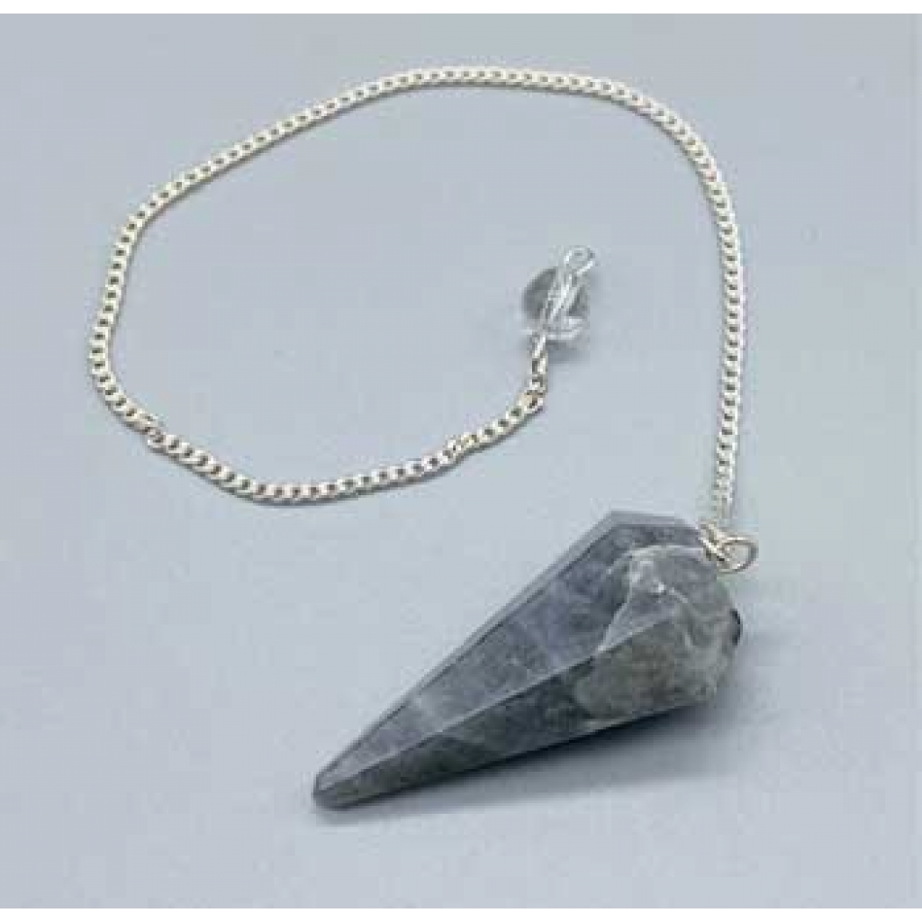 6-Sided White Labradorite Pendulum