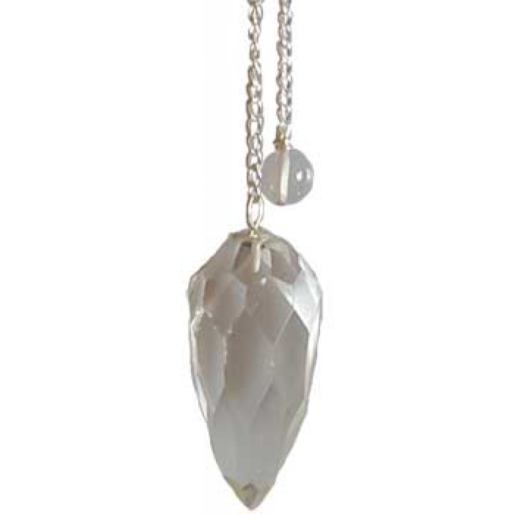 Faceted Clear Quartz Pendulum