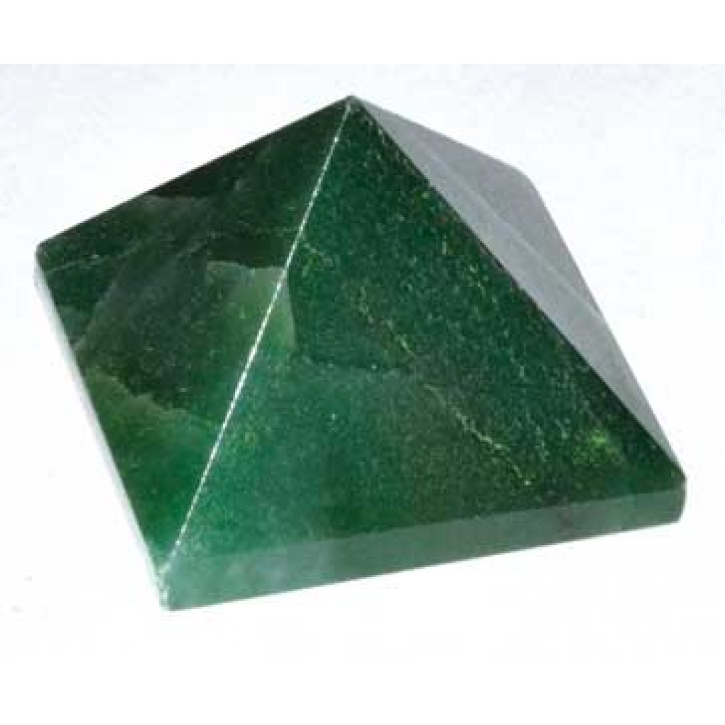 25-30mm Emerald Fuchsite Pyramid - Heart Chakra Stone