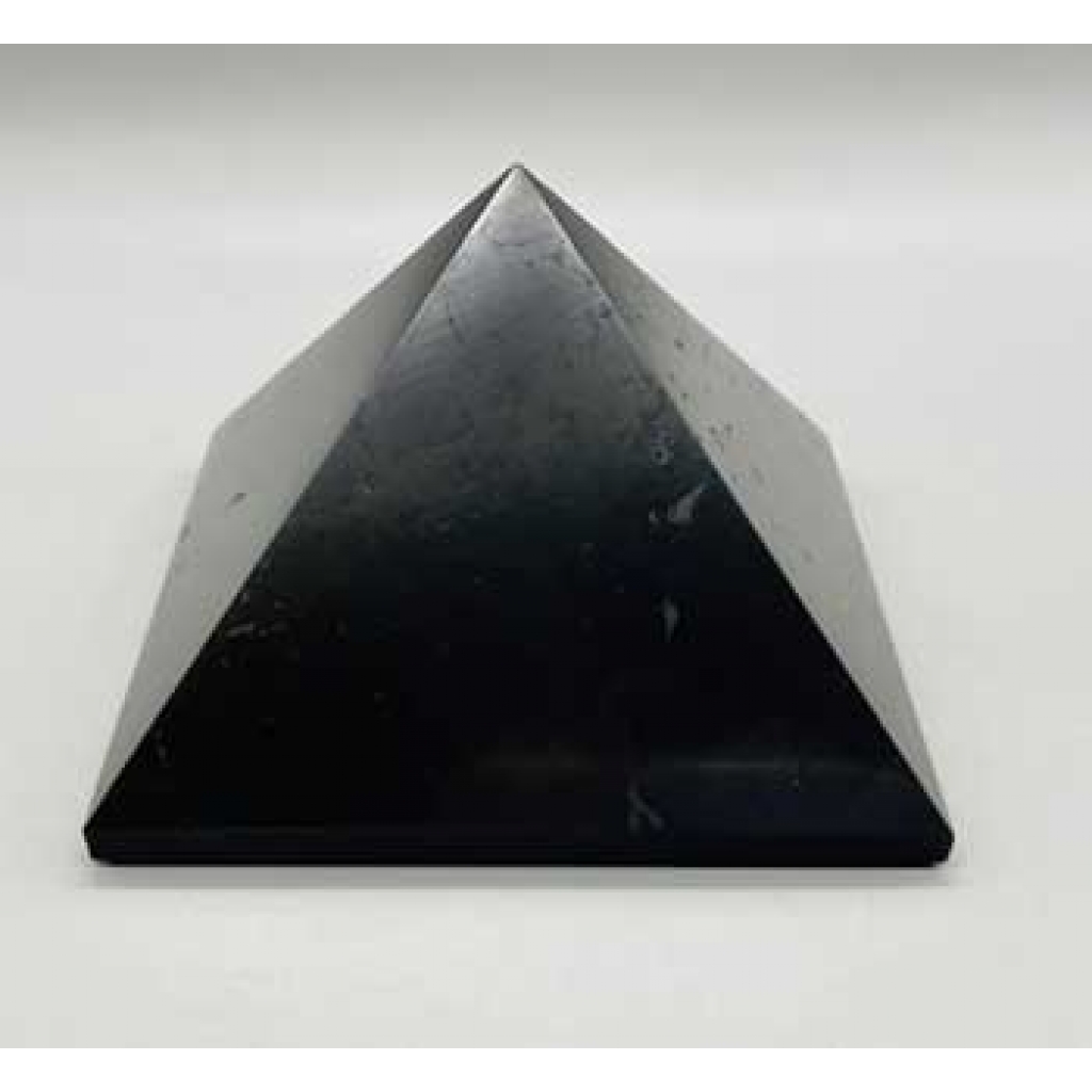 100mm Shungite Pyramid for Energy Clearing and Protection