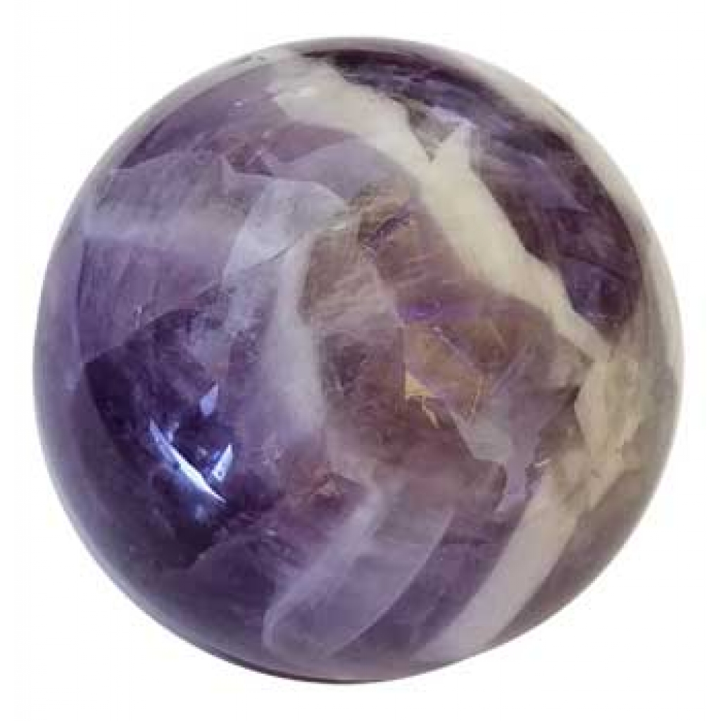 40mm Chevron Amethyst Sphere: Healing Energy