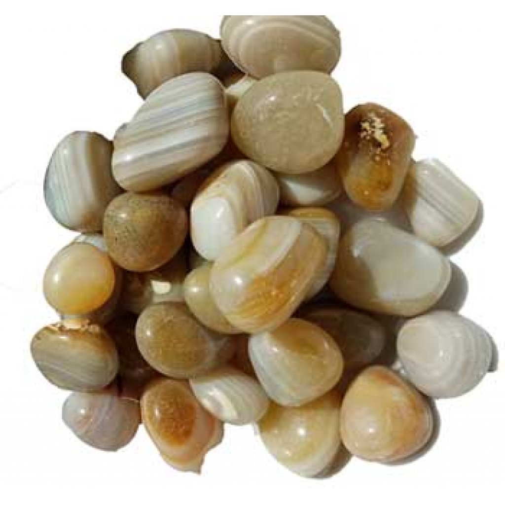 1 lb Banded Agate Tumbled Stones - Healing and Protection